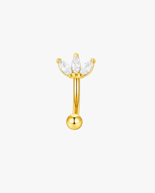 Gold Crystal Lotus Titanium Curved Barbell 16G – Lyara