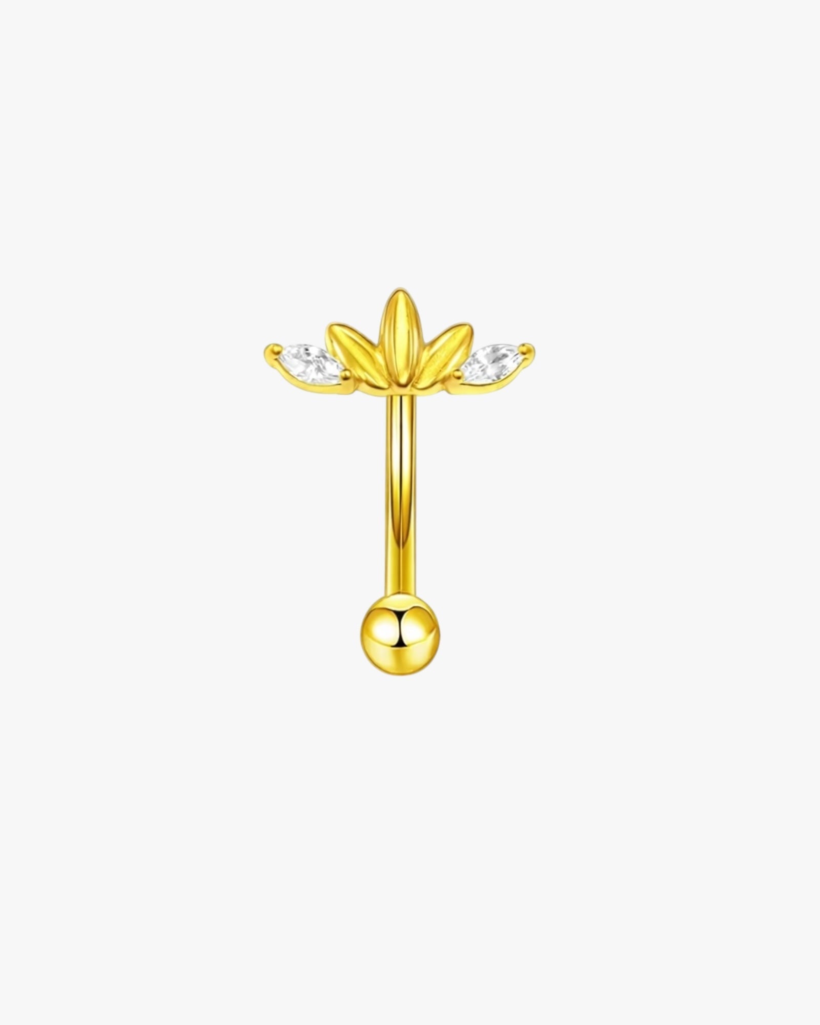 Gold Lotus Titanium Curved Barbell 16G – Elyra