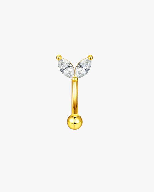 Gold Marquise Crystal Titanium Curved Barbell 16G – Virella