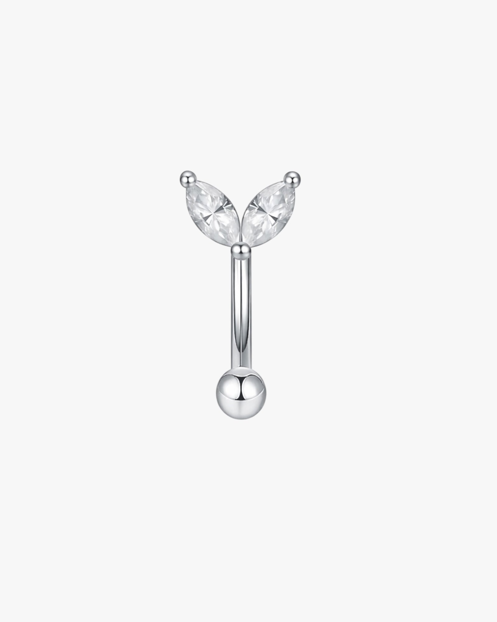 Gold Marquise Crystal Titanium Curved Barbell 16G – Virella