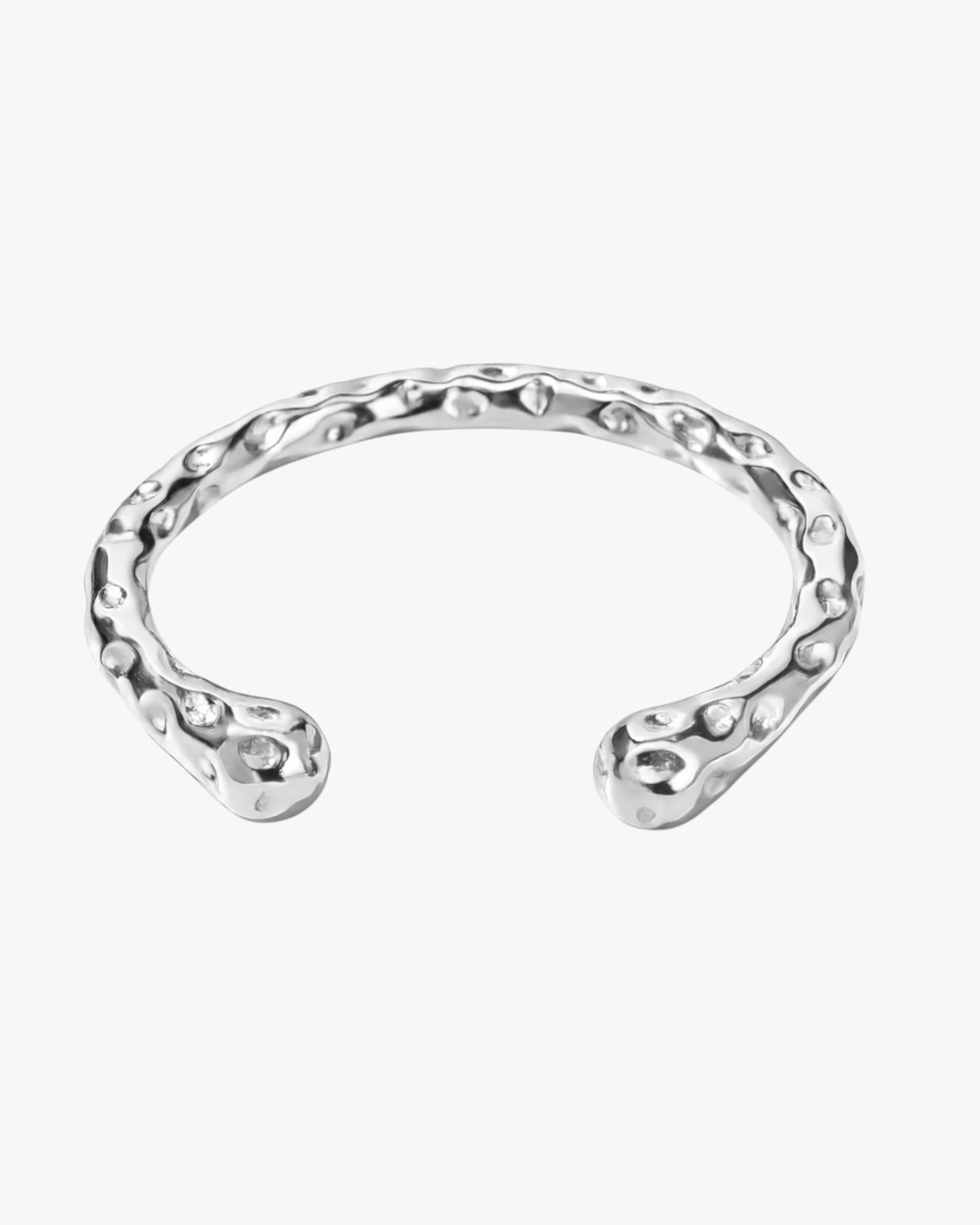 Aurea hammered gold bangle braceletin silver with 18K gold plated stainless steel statement design