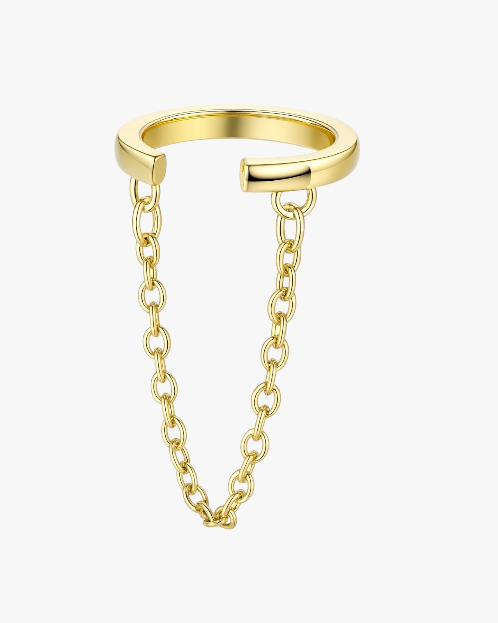 Gold plated chain ear cuff in gold – Cybix