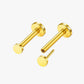 Gold Plated Flat Studs 2mm