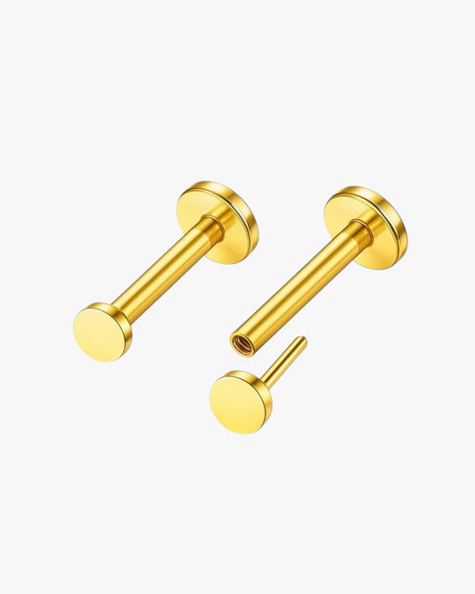 Gold Plated Flat Studs 2mm