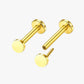 Gold Plated Flat Studs 3mm