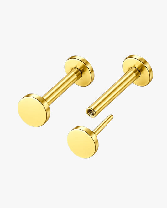 Gold Plated Flat Studs 4mm