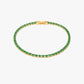 Minimalist gold tennis bracelet with zircon stones, 18K gold plated stainless steel design