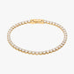 Minimalist gold tennis bracelet with zircon stones, 18K gold plated stainless steel design