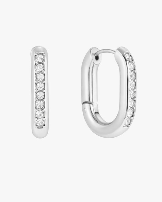Gold Plated Stainless Steel Crystal Hoop Earrings – Lumina
