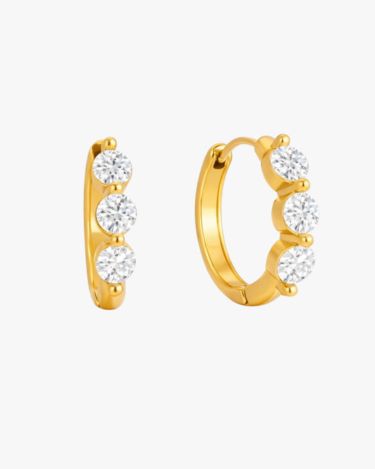 Gold plated zircon hoop earrings – Calybra