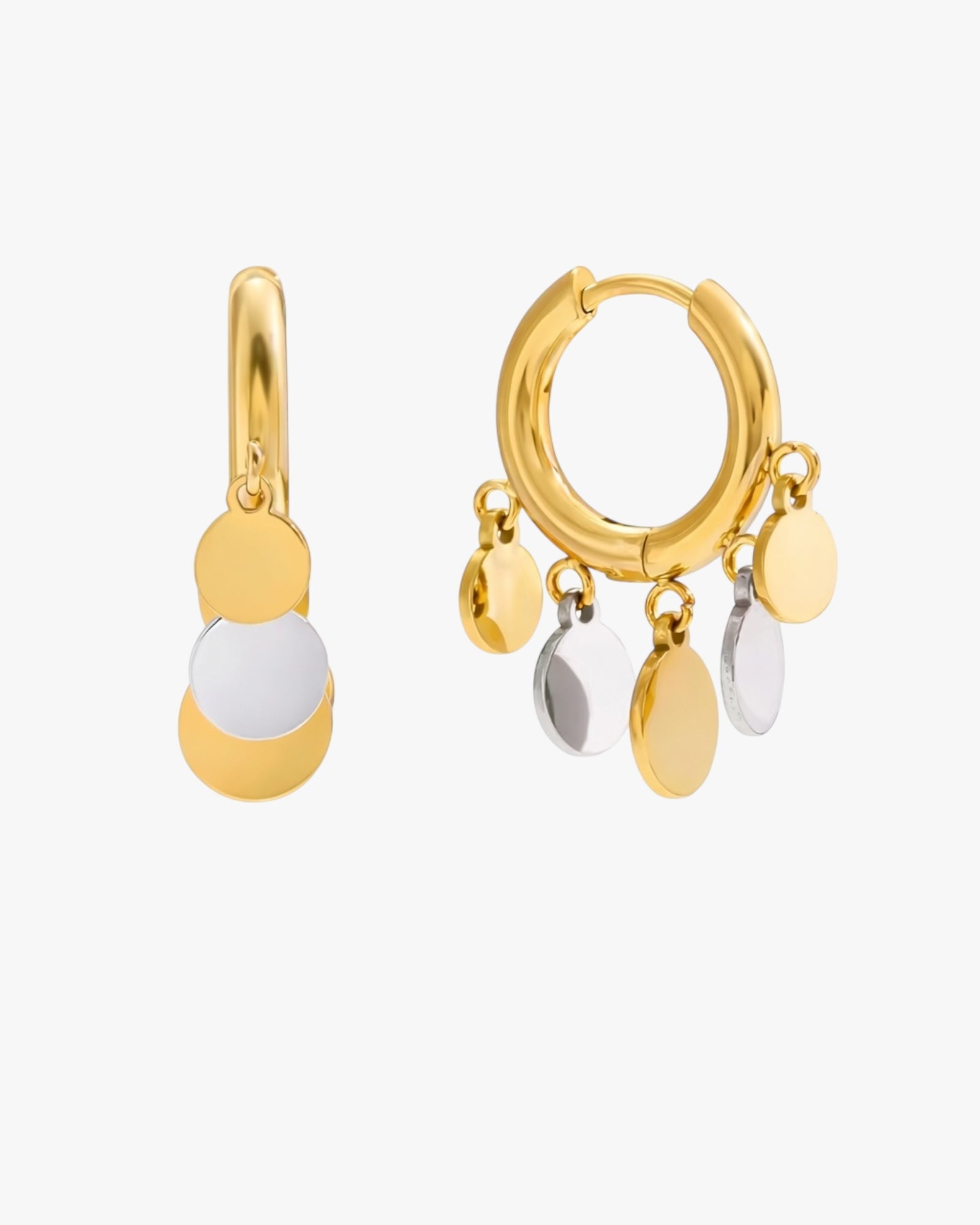 Gold Plated Stainless Steel Earrings – Selene in silver and gold