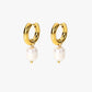 Gold Plated Stainless Steel Pearl Drop Earrings – Elira