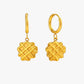 Gold Plated Stainless Steel Waffle Drop Earrings