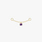 Gold Plated Sterling Silver Amethyst Zirconia Chain Earring Charm – Valora