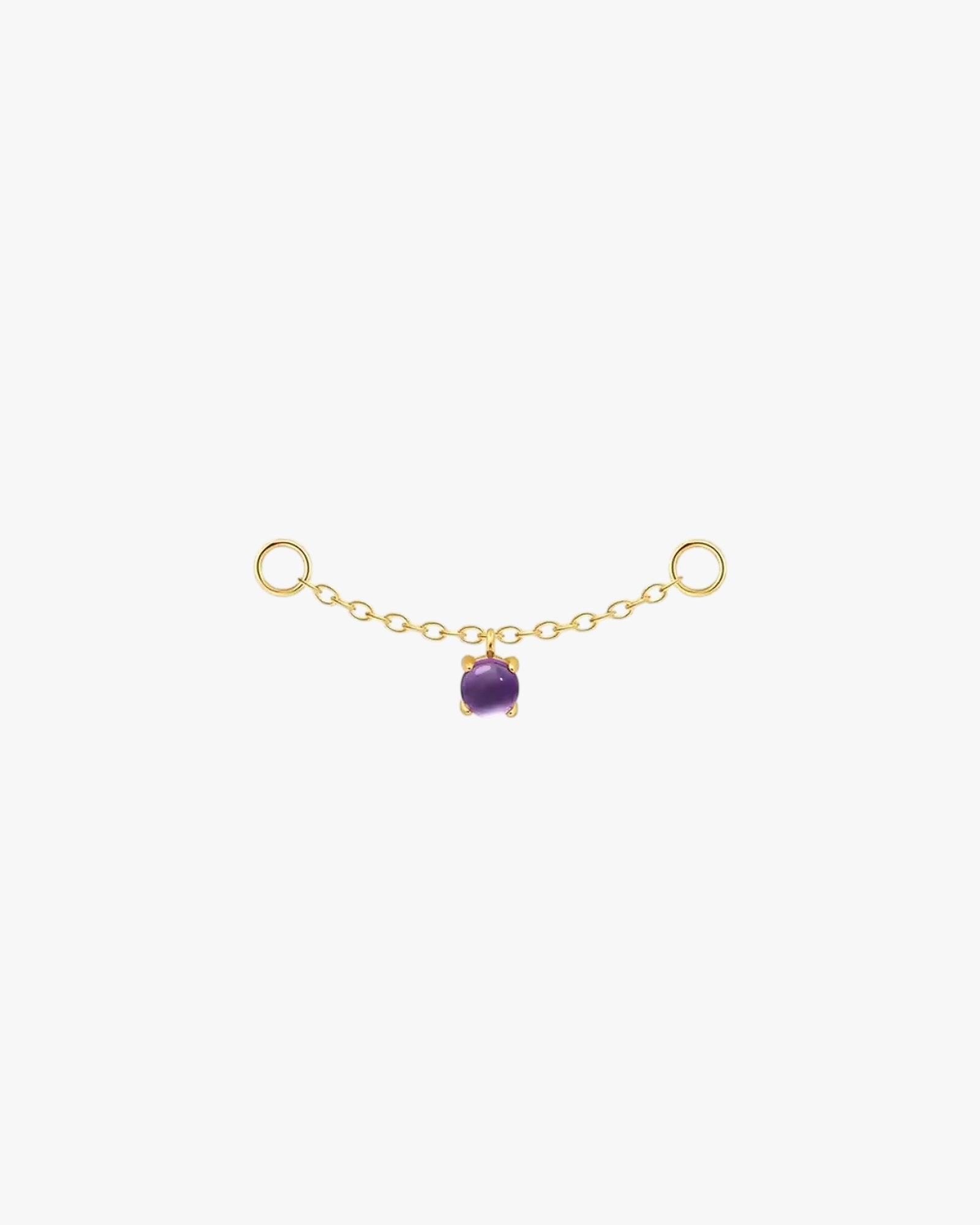 Gold Plated Sterling Silver Amethyst Zirconia Chain Earring Charm – Valora