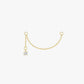 Gold Plated Sterling Silver Asymmetric Zirconia Chain Earring Charm – Mira