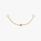 Gold Plated Sterling Silver Bezel Zirconia Chain Earring Charm – Aveline