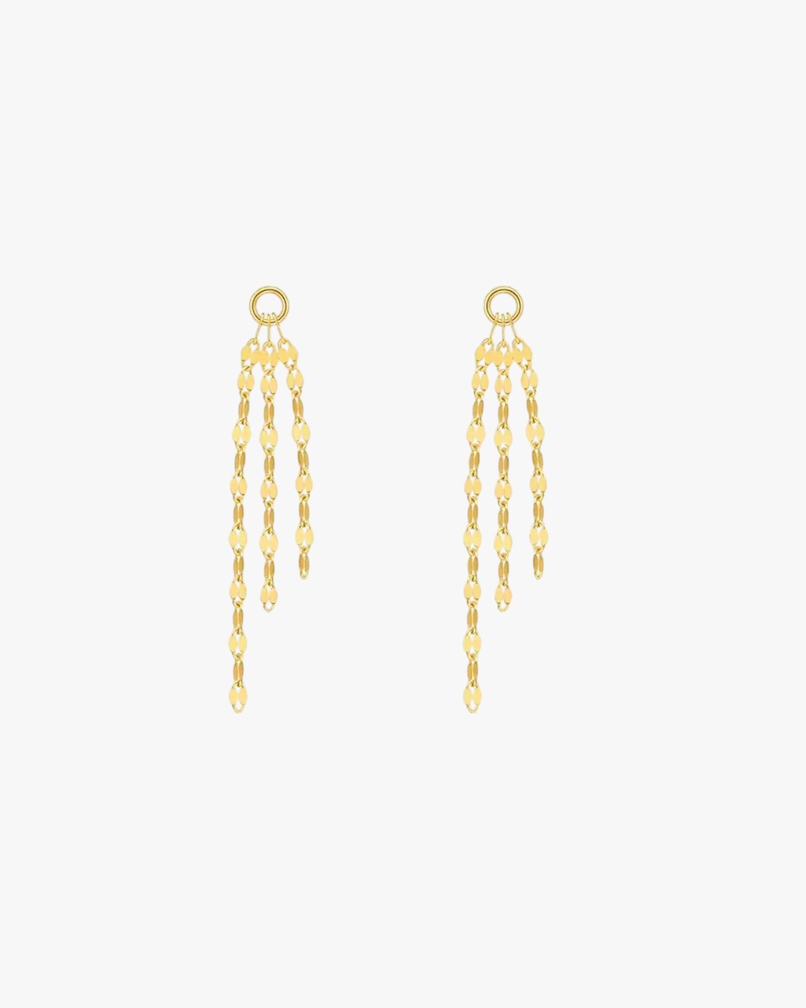 Gold Plated Sterling Silver Cascading Chain Tassel Earring Charms – Valeris