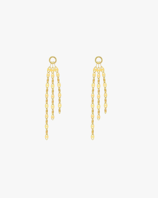 Gold Plated Sterling Silver Cascading Chain Tassel Earring Charms – Valeris