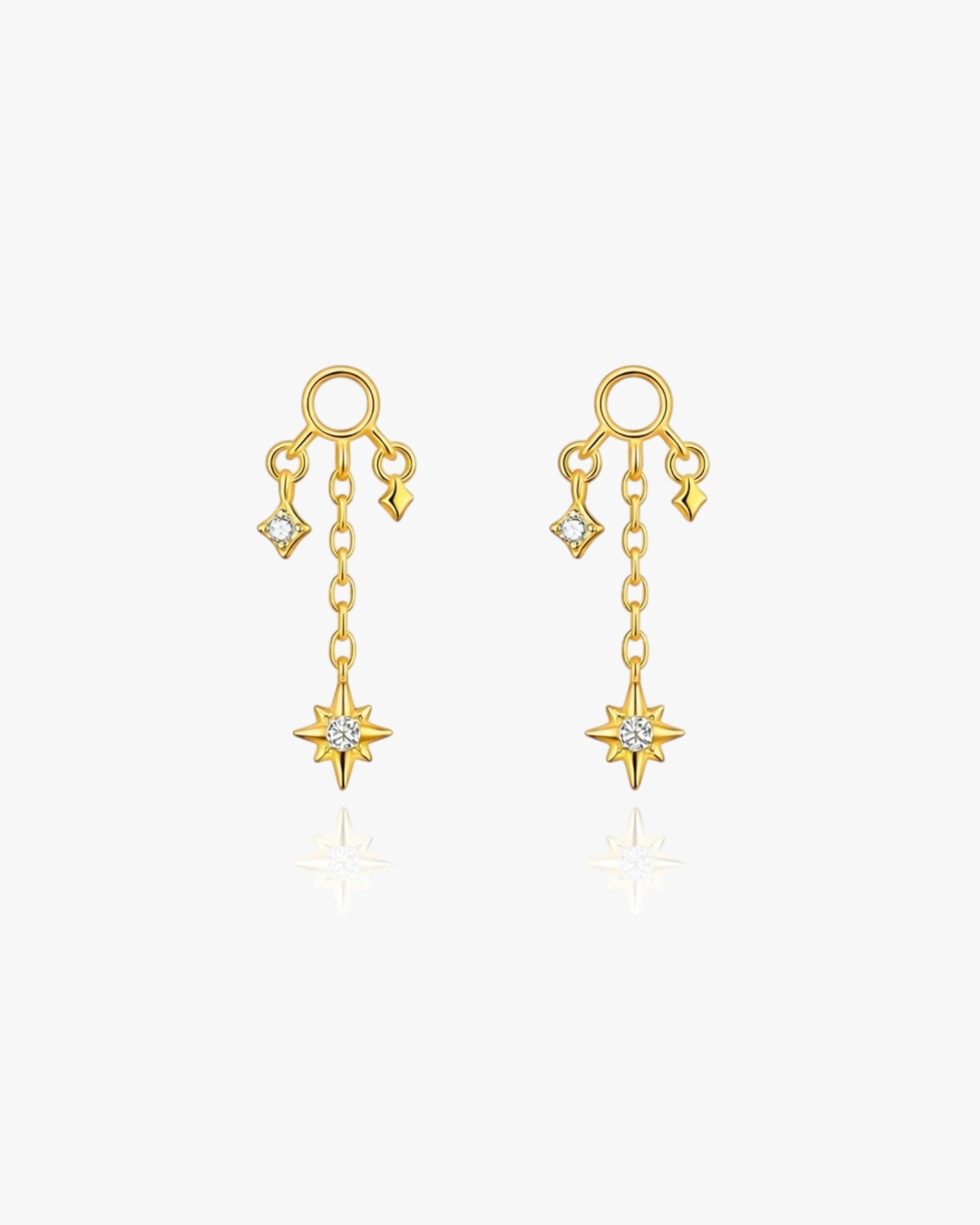 Gold Plated Sterling Silver Celestial Star Chain Earring Charms – Orlienne