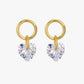 Gold Plated Sterling Silver Crystal Heart Charm for Hoop Earrings – Velmira