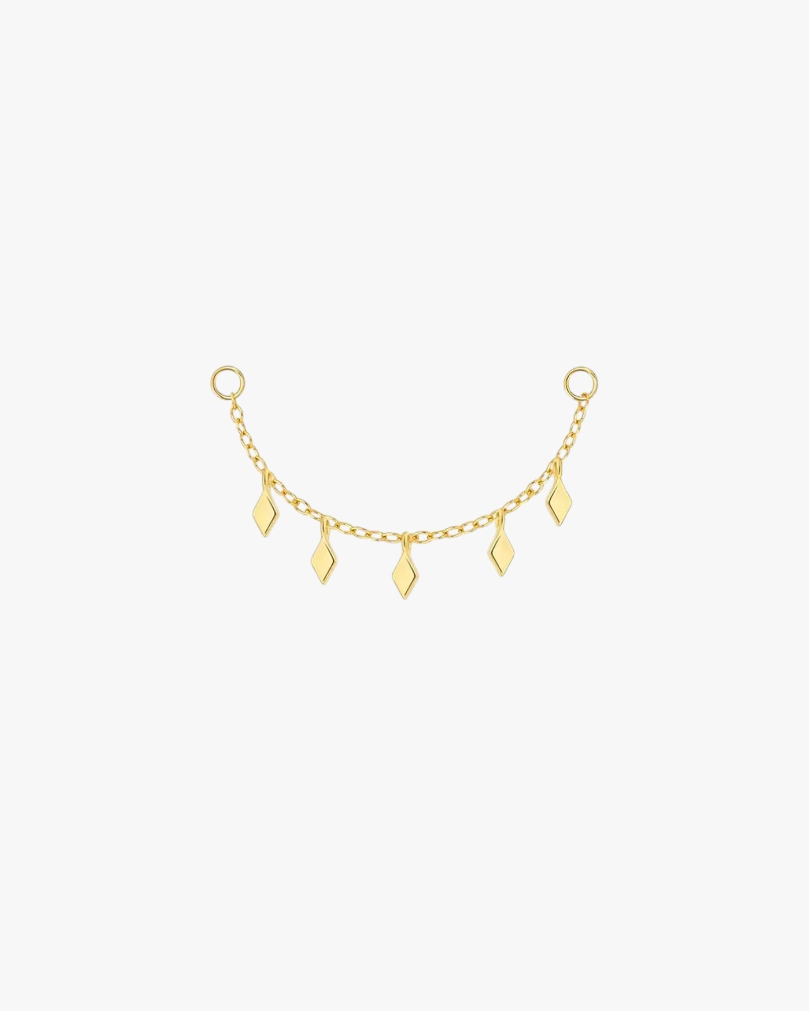 Gold Plated Sterling Silver Diamond Drop Chain Earring Charm – Elara