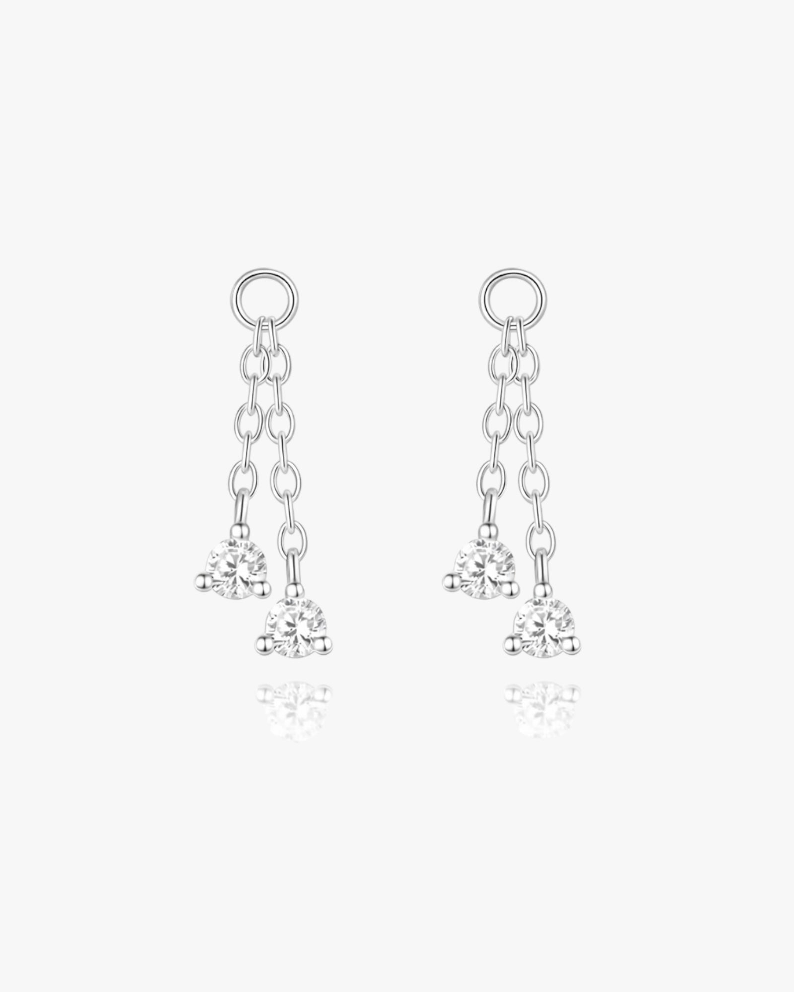 Gold Plated Sterling Silver Double Crystal Chain Drop Charms – Aurelisse