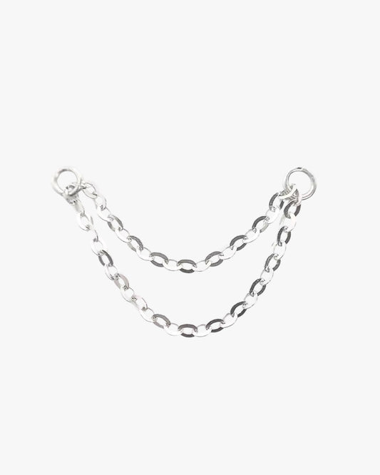 Gold Plated Sterling Silver Dual Link Earring Chain Charm – Calyra