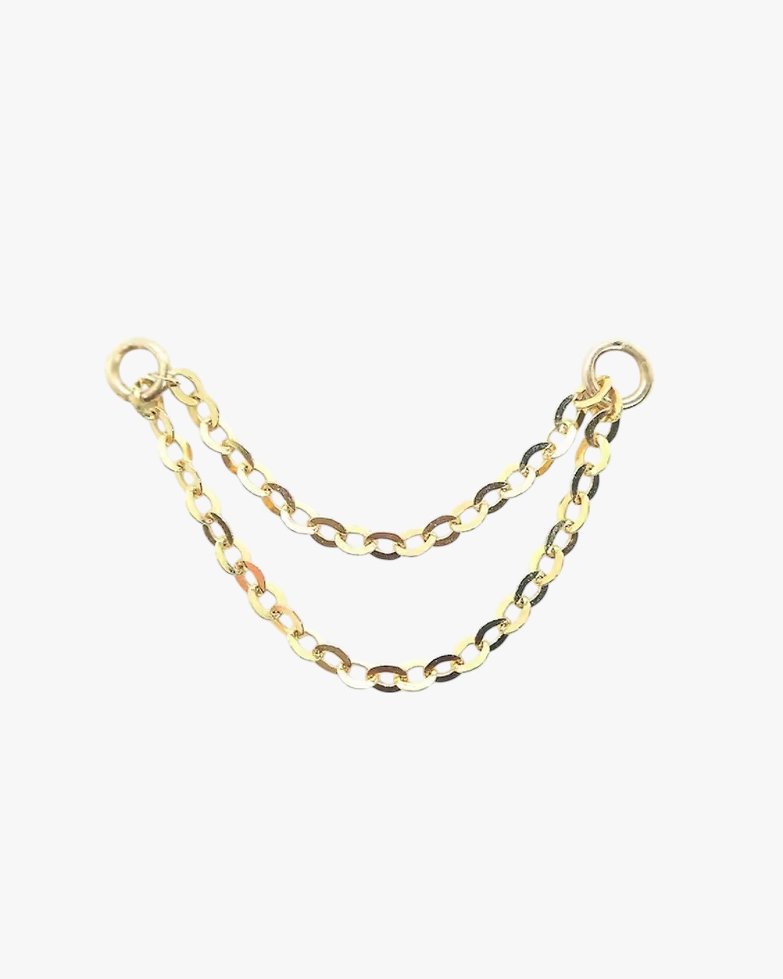 Gold Plated Sterling Silver Dual Link Earring Chain Charm – Calyra