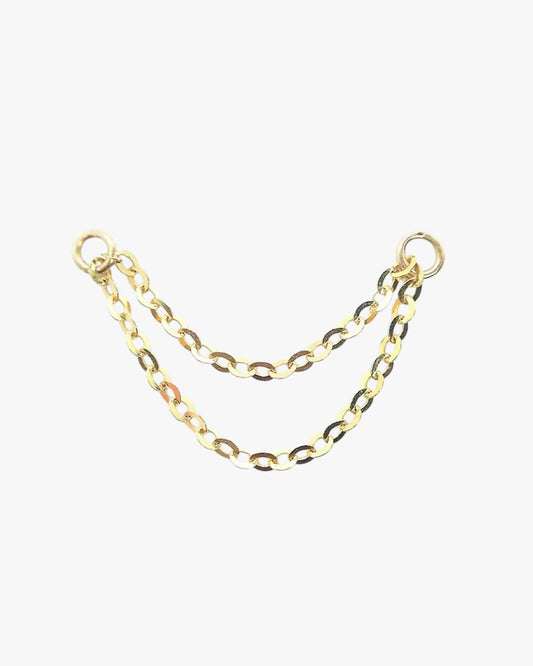 Gold Plated Sterling Silver Dual Link Earring Chain Charm – Calyra