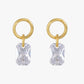 Gold Plated Sterling Silver Emerald - Cut Crystal Hoop Charms – Nythera