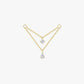 Gold Plated Sterling Silver Layered Zirconia Drop Earring Charm – Elina