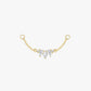 Gold Plated Sterling Silver Marquise Zirconia Chain Earring Charm – Nova