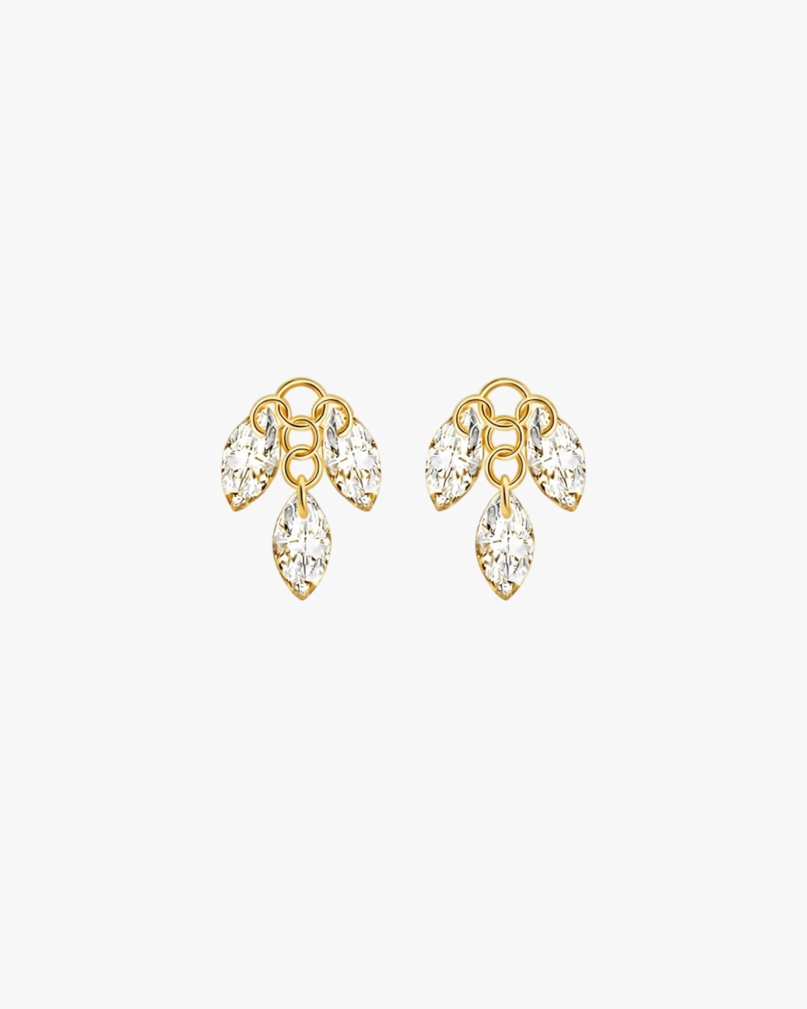 Gold Plated Sterling Silver Marquise Zirconia Cluster Earring Charms – Elaris