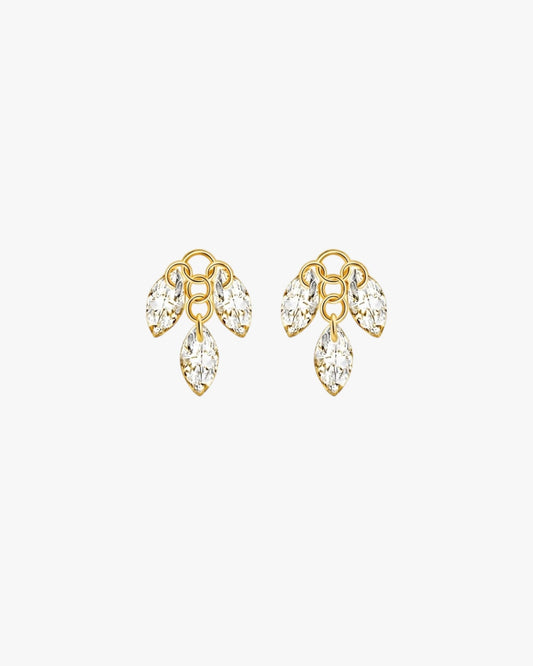 Gold Plated Sterling Silver Marquise Zirconia Cluster Earring Charms – Elaris