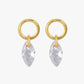 Gold Plated Sterling Silver Marquise Zirconia Hoop Charms – Lioren