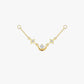 Gold Plated Sterling Silver Moon & Star Zirconia Chain Earring Charm – Luna
