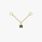 Gold Plated Sterling Silver Moss Agate Square Drop Chain Earring Charm – Sylva