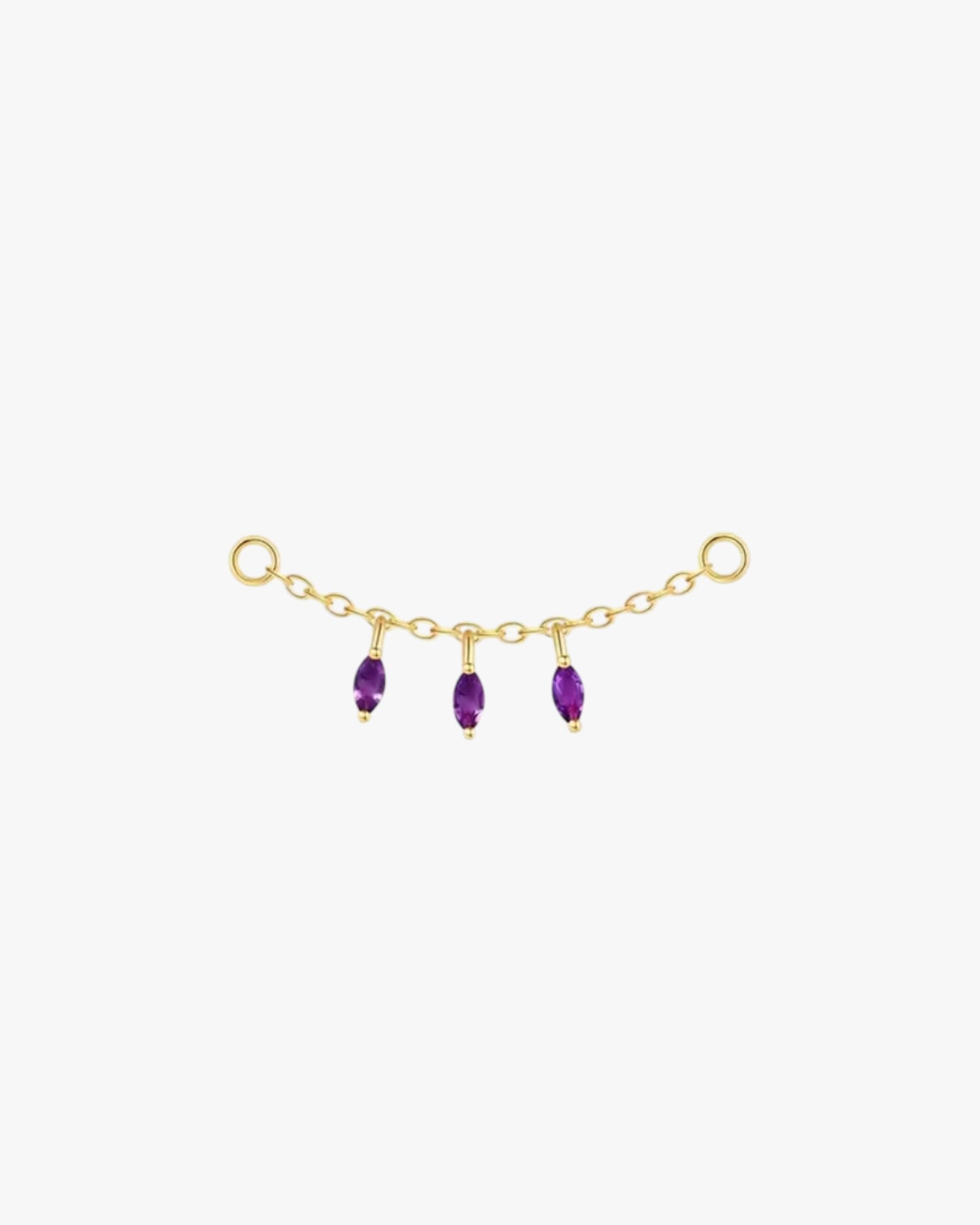 Gold Plated Sterling Silver Moss Agate Triple Drop Chain Earring Charm – Verde