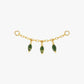 Gold Plated Sterling Silver Moss Agate Triple Drop Chain Earring Charm – Verde