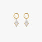 Gold Plated Sterling Silver Pear Crystal Hoop Charms – Zafyria