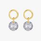 Gold Plated Sterling Silver Round Zirconia Drop Earring Charms – Vireya
