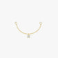 Gold Plated Sterling Silver Single Zirconia Chain Earring Charm – Aura