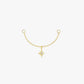 Gold Plated Sterling Silver Star Zirconia Chain Earring Charm – Astra