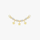 Gold Plated Sterling Silver Star & Zirconia Chain Earring Charm – Stella