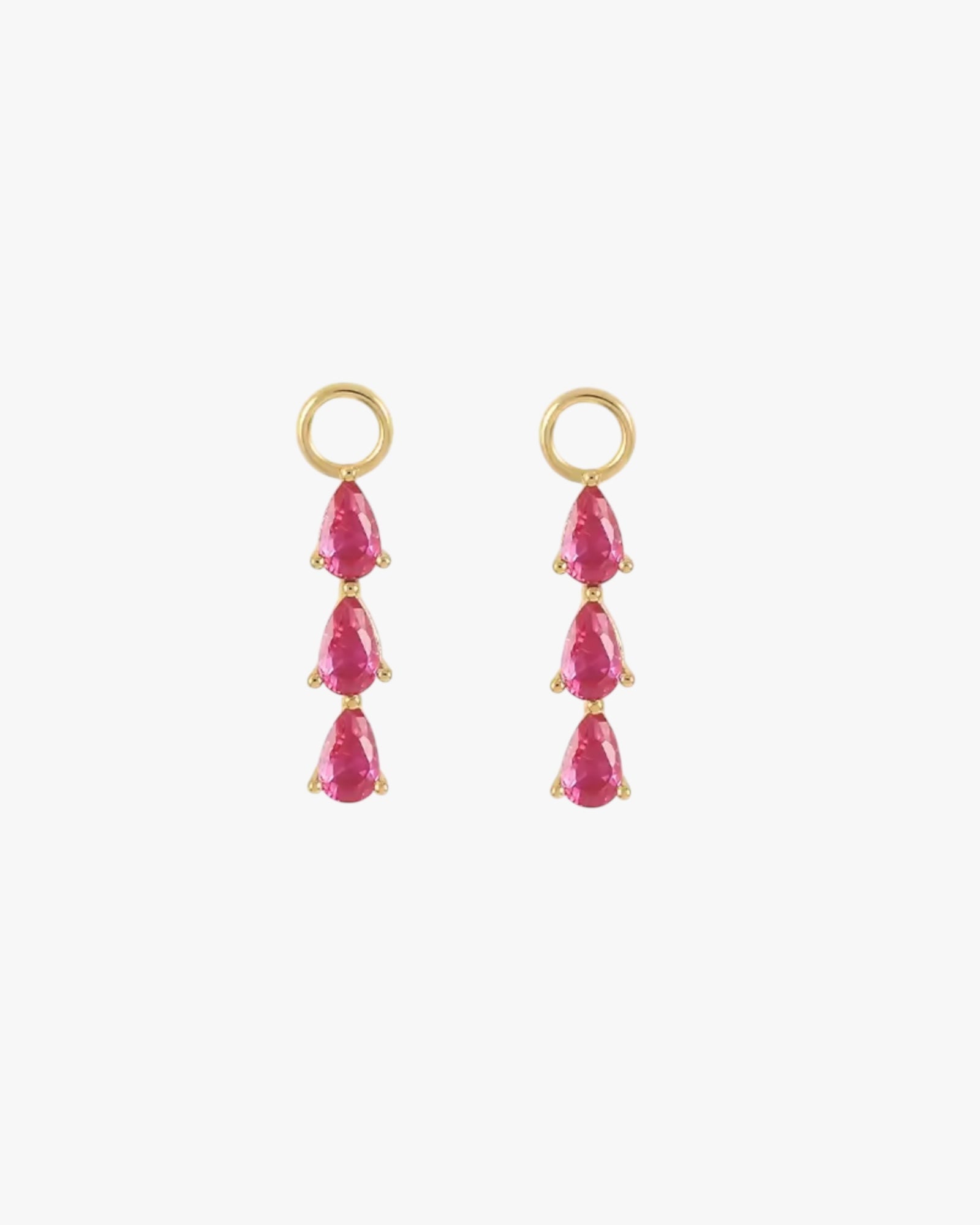 Gold Plated Sterling Silver Triple Pear Zirconia Earring Charms – Lysandra