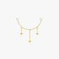 Gold Plated Sterling Silver Triple Star Drop Chain Earring Charm – Vega