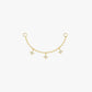 Gold Plated Sterling Silver Triple Star Zirconia Chain Earring Charm – Orion