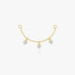 Gold Plated Sterling Silver Triple Zirconia Chain Earring Charm – Stella
