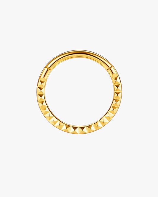 Gold Pyramid Titanium Clicker Hoop 8mm – Zayra